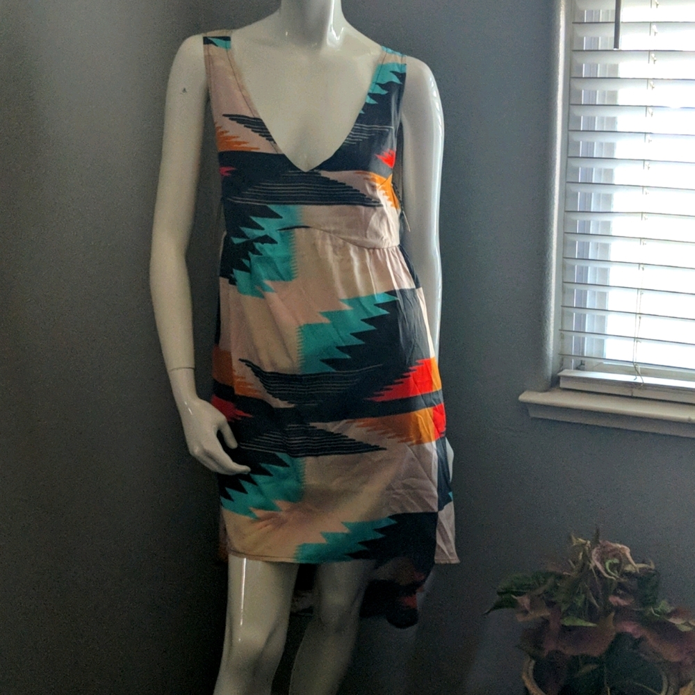 Billabong hi-lo cut out tribal print dress